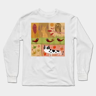 Cat in Autumn Long Sleeve T-Shirt